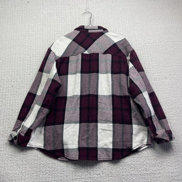 BC Clothing Co Heavy Overshirt Plaid Burgundy Men Sz 2XL Camp Lumberjack - Picture 8 of 11